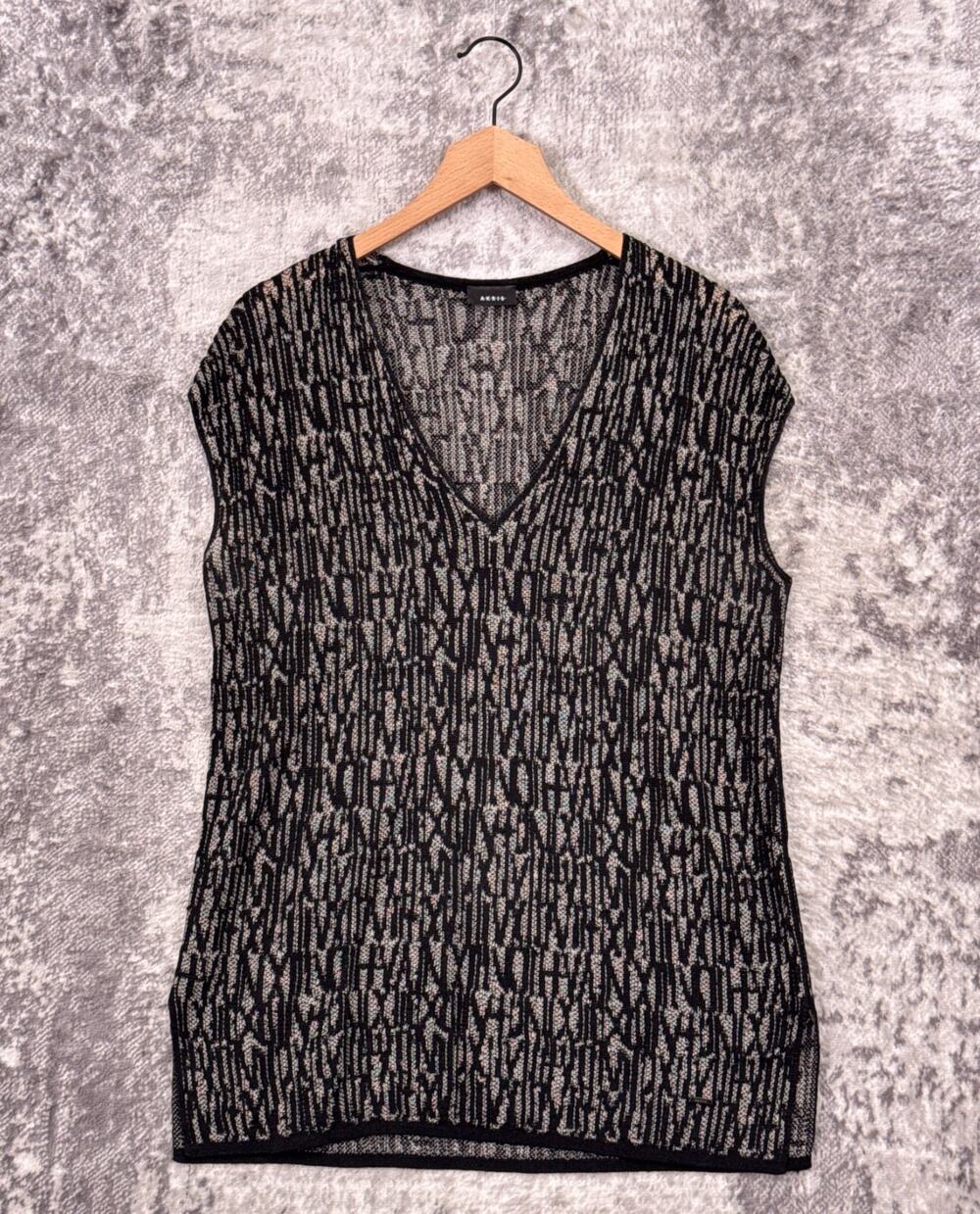 Akris Top 8 Womens Knit Sleeveless V Neck Tunic